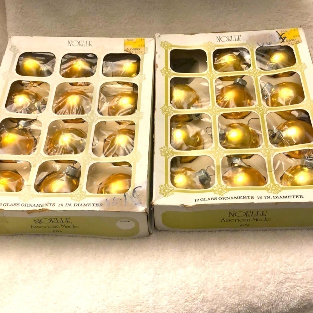 2 Boxes of Vintage Christmas Ornament American Made by Noelle